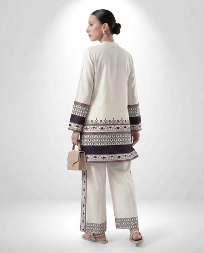 Women's Mandarian Collar Printed Co-ord Set