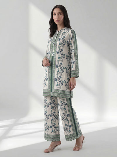 Designer Botanical Print Kurta Palazzo Set for Women
