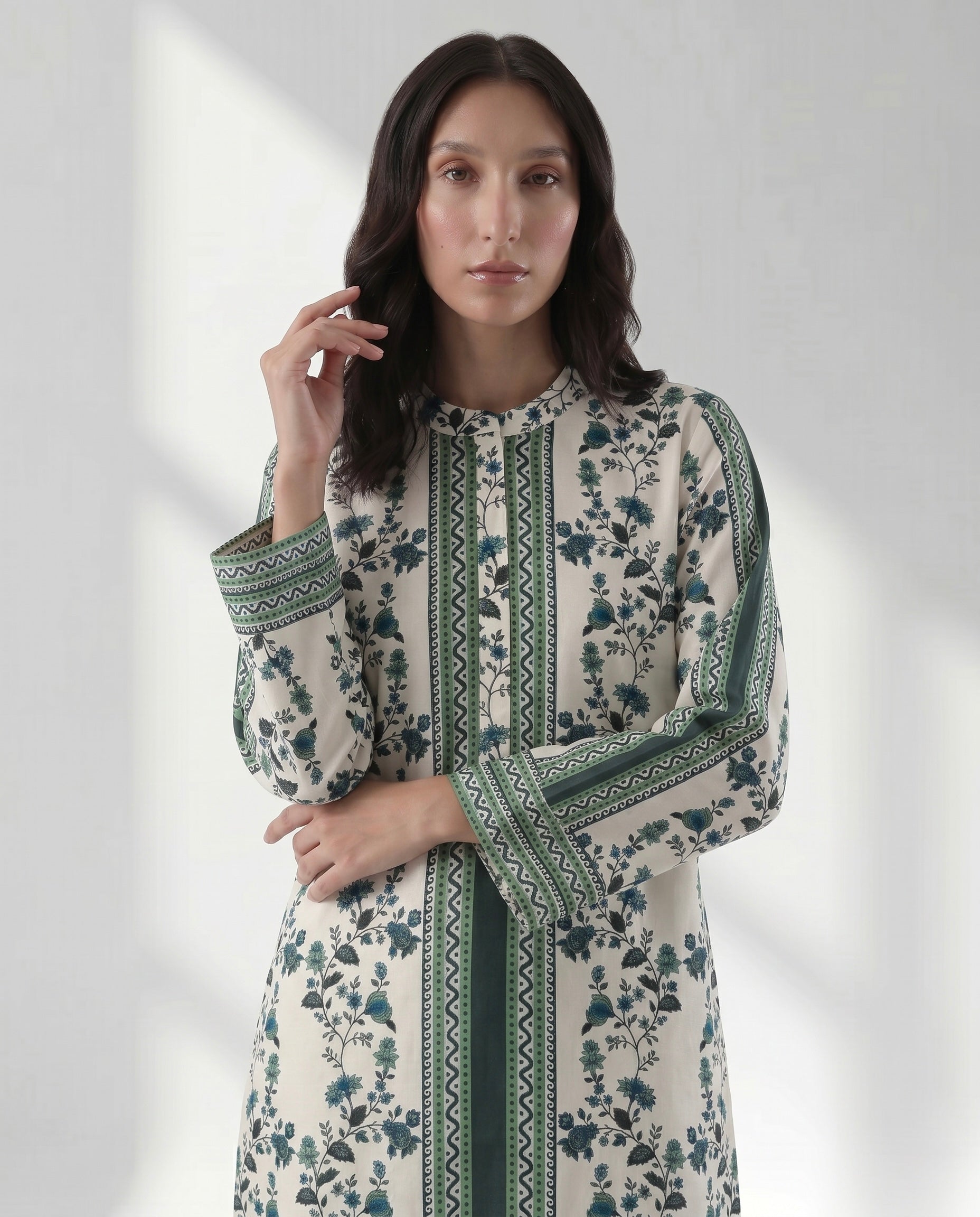 Designer Botanical Print Kurta Palazzo Set for Women